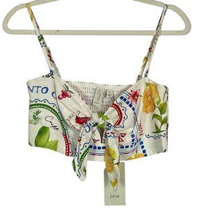NWT Joie California Cocktail‎ Print Tie Front Crop Top Summer Beach Size 6 Y2K